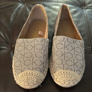 Calvin Klein Monogram Espadrilles in Gray NWT